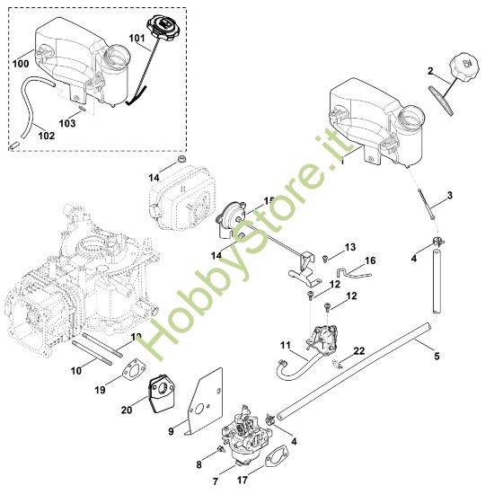Picture of G - Carburatore, condotto carburante XT-800 (XT800-2052)